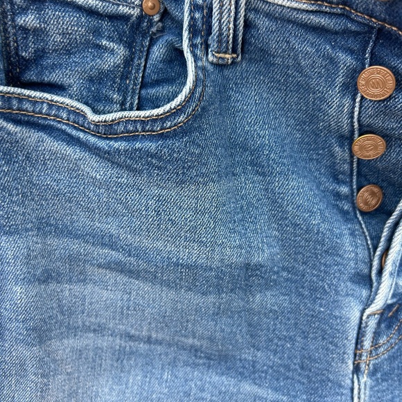 MOTHER Blue Denim Jeans with Brown Leather Patch - Picture 8 of 8